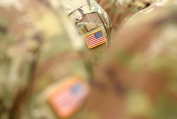 米国の陸軍制服ワッペン旗 私たち軍 — ストック写真