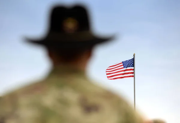 American Soldiers Flag Tropas Estadounidenses —  Fotos de Stock