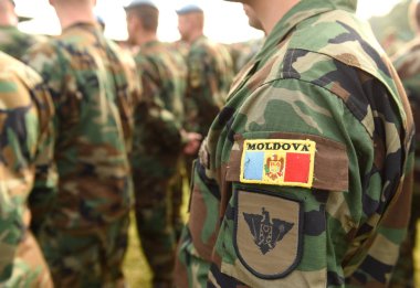 Moldova ordu üniforma yama bayrak. Moldova asker