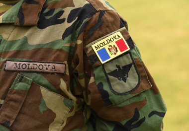 Moldova ordu üniforma yama bayrak. Moldova ordu