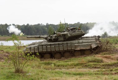 Starytchi, Ukrayna - 6 Eylül 2018. Amerika Birleşik Devletleri ve diğer Nato ülkelerinin Lviv Bölgesi, Ukrayna ile askeri tatbikatları. Hızlı Trident - 2018 askeri tatbikatlar Ukrayna.