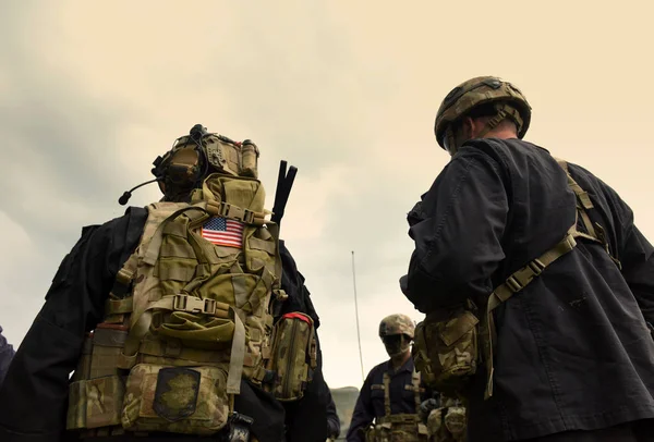 Equipo Soldados Estadounidenses Ejército Uniforme Militar Estadounidense Tropas Estadounidenses —  Fotos de Stock