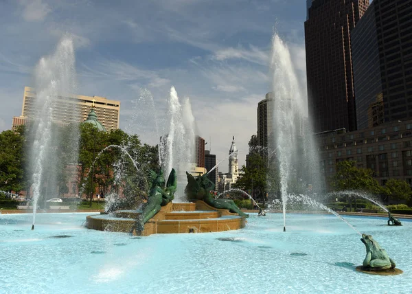 Swann Memorial Fountain Centro Philadelphia —  Fotos de Stock