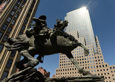 New York, Amerika Birleşik Devletleri - 24 Mayıs 2018: Amerika'nın yanıt anıt Nyc 9/11 Anıtı New York'taki Özgürlük Parkı.