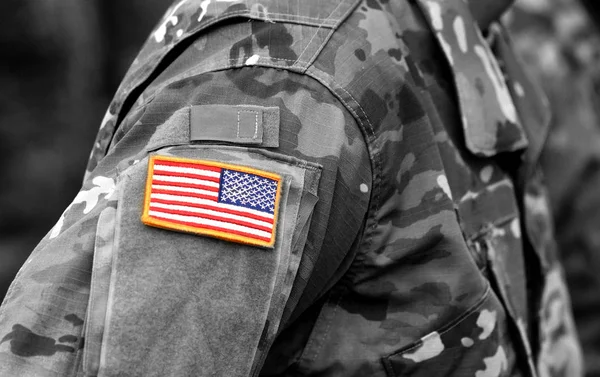 Bandeira Remendo Uniforme Exército Americano Exército Dos Eua Conceito Militar — Fotografia de Stock