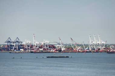 Bayonne, New Jersey - 9 Haziran 2018: bağlantı noktası Jersey Deniz Terminali New Jersey, Nj.