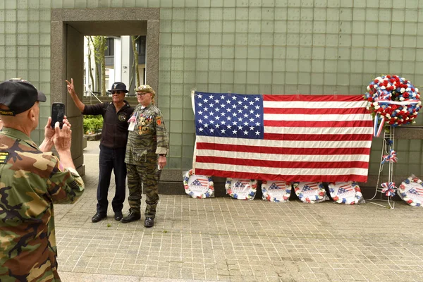 Nova York Eua Maio 2018 Veteranos Vietnã Durante Reunião Dia — Fotografia de Stock