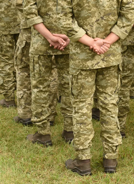 Soldaten Uit Rug Leger Troepen Militaire Mannen — Stockfoto