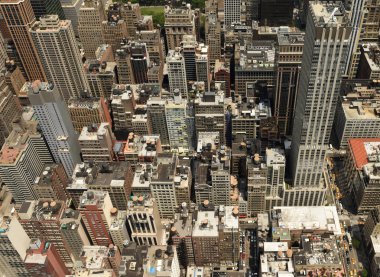 New York üstten görünüm. New York'un Manhattan view gökten.