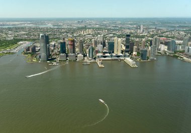  New Jersey City cityscape. Jersey City Manhattan'dan New Jersey görünümde.