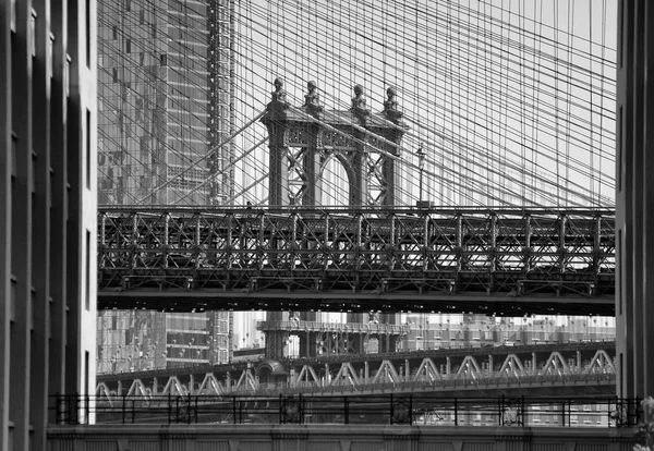 ブルックリン ブリッジとニューヨーク市 米国のマンハッタン橋 — ストック写真