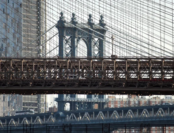 Brooklyn Bridge Und Manhattan Bridge New York City Usa — Stockfoto