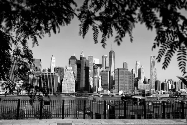 Vue Sur Quartier Financier Bas Manhattan Depuis Brooklyn Bridge Park — Photo