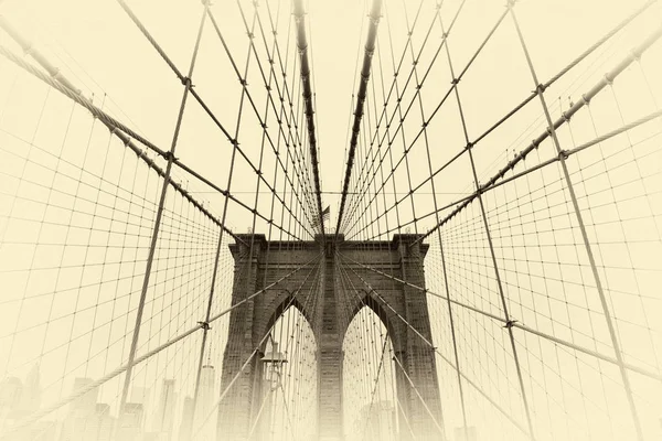 美国纽约市布鲁克林大桥 — 图库照片