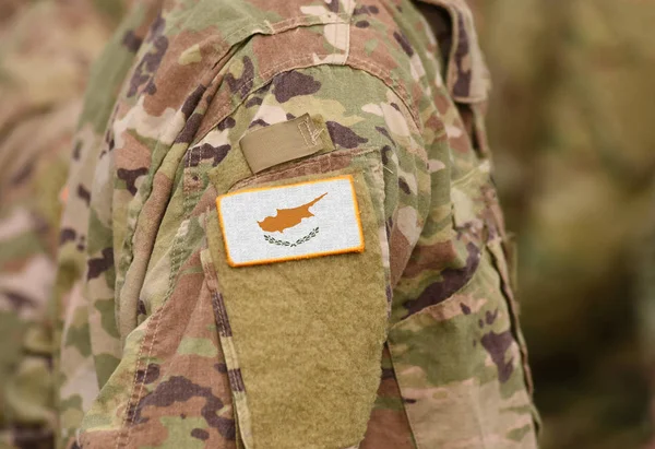 Flag Cyprus Soldiers Arm Collage — Stock Photo, Image