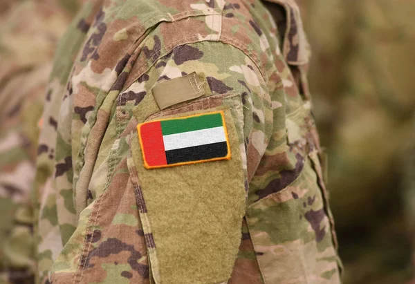 Vlag Van Verenigde Arabische Emiraten Vae Soldaten Arm Collage — Stockfoto