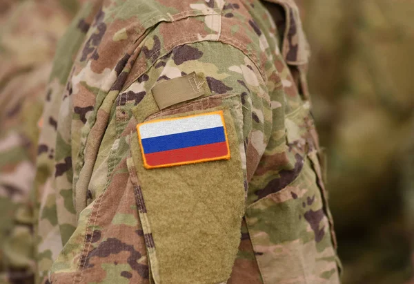 Прапор Росії Arm Солдатів Колаж — стокове фото