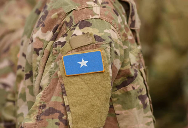 Somalia Flag Soldiers Arm Collage — Stock Photo, Image