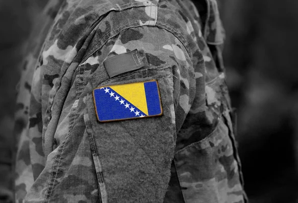 Прапор Боснії Герцеговини Arm Солдатів Колаж — стокове фото