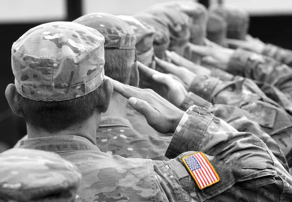 US soldier salute. US army. US troops. Military of USA.