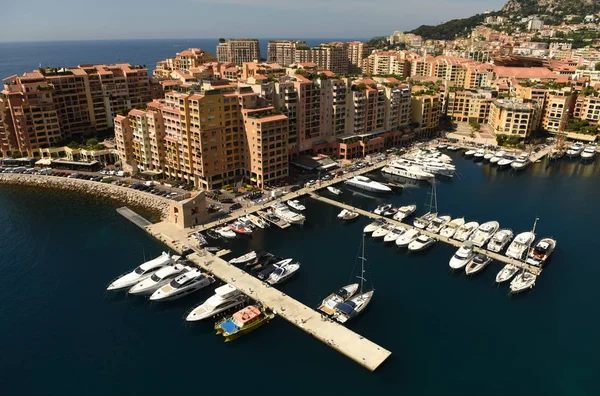 Cidade do Mónaco. Fontvieille e Porto de Mônaco — Fotografia de Stock