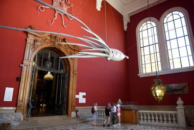 Monako - 23 Haziran 2019: Oşinografik Müzesi Ziyaretçileri 