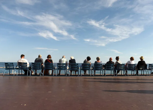 Nice, Fransa - 19 Haziran 2019: Promenade des Anglai'deki ler — Stok fotoğraf