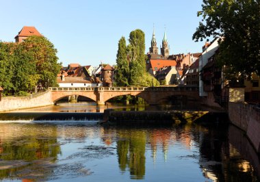 Nürnberg şehir manzarası. Nürnberg eski şehir, Bavyera, Almanya.