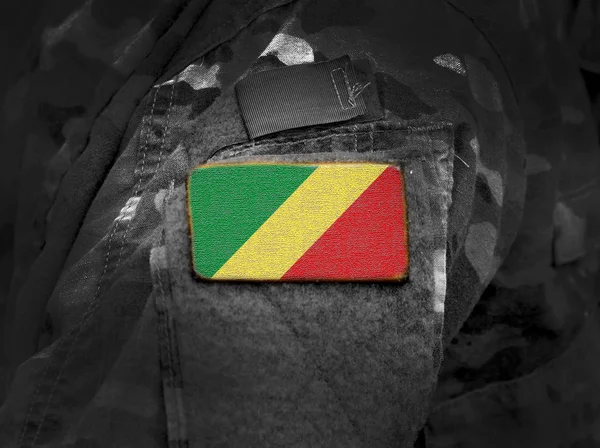 Flag of Congo on military uniform. — Stock Photo, Image