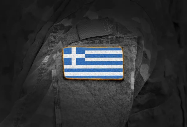 Flag of Greece on military uniform. — Stock Photo, Image