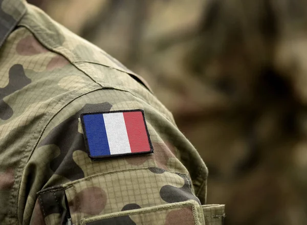 Flag of France on military uniform. — Stock Photo, Image