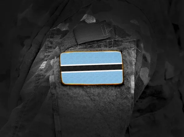 Flag of Botswana on military uniform. — Stockfoto