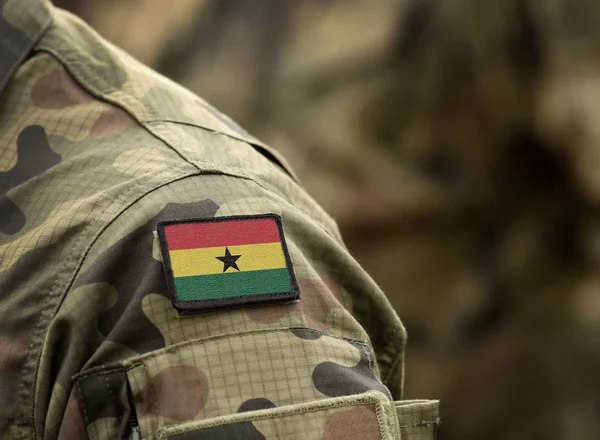 军服上的加纳国旗. — 图库照片