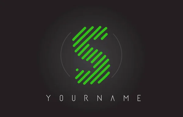 Carta Logo Design Feito Neon Green Lines Vector Ilustração —  Vetores de Stock