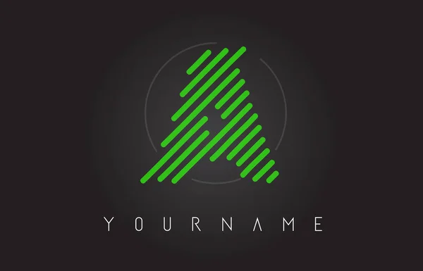 Uma Carta Logo Design Feito Neon Green Lines Vector Ilustração —  Vetores de Stock