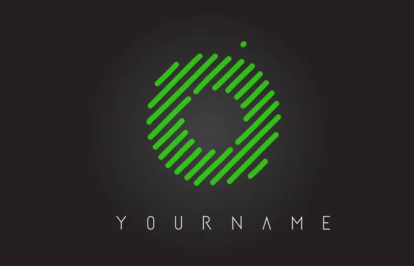 Dopis Logo Design Vyroben Neon Green Lines Vektorové Ilustrace — Stockový vektor