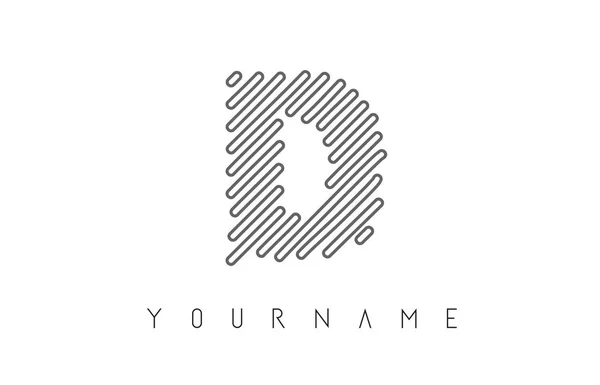 Brief Logo Ontwerp Met Zwarte Lijnen Monogram Vectorillustratie — Stockvector