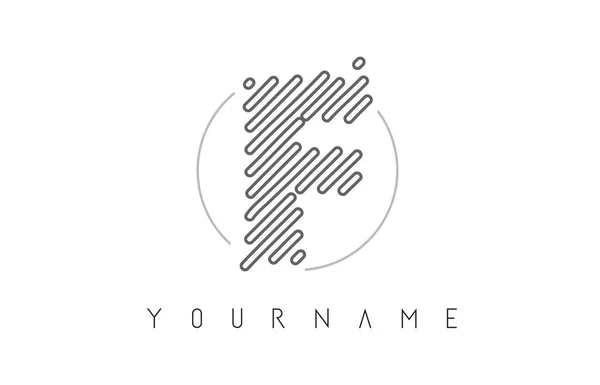 Carta Logo Design Com Linhas Pretas Monograma Vector Ilustração —  Vetores de Stock