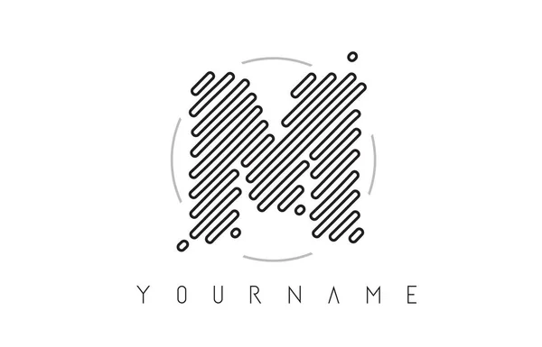 Brev Logotypdesign Med Svarta Linjer Monogram Vektorillustration — Stock vektor