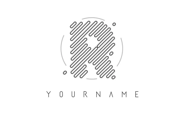 Desain Logo Huruf Dengan Ilustrasi Vektor Monogram Garis Hitam - Stok Vektor