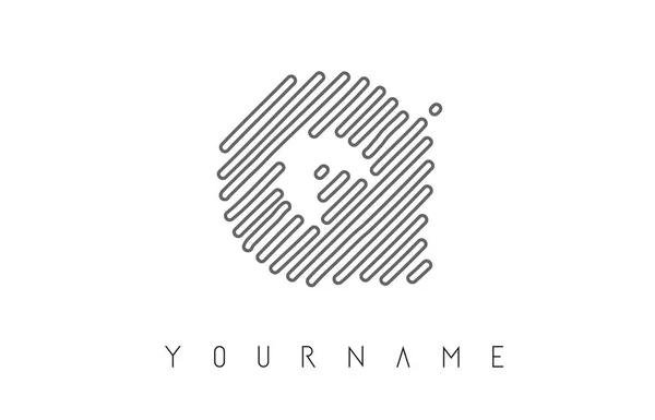 Diseño Del Logotipo Letra Con Ilustración Vectorial Monograma Líneas Negras — Vector de stock