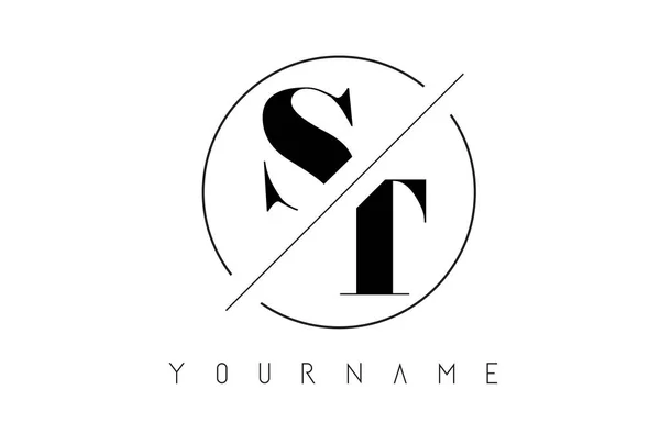 Das Erste Buchstaben Logo Mit Geschnittenem Und Sich Überschneidendem Design — Stockvektor