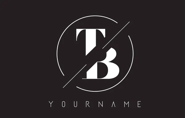 TB mektup Logo kesilerek ve kesişen bir tasarıma sahip ve yuvarlak çerçeve vektör çizim
