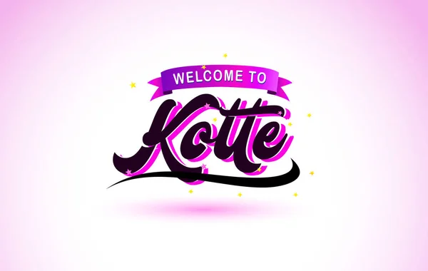 Kotte Bienvenido Fuente Escrita Mano Texto Creativo Con Colores Rosa — Vector de stock