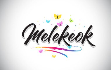 Melekeok kelebekler ve renk vektör Word metin el yazısı