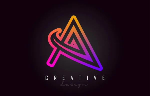 Ein lila Buchstaben Logo Monogramm Vektor-Design. kreativ eine lebendige — Stockvektor