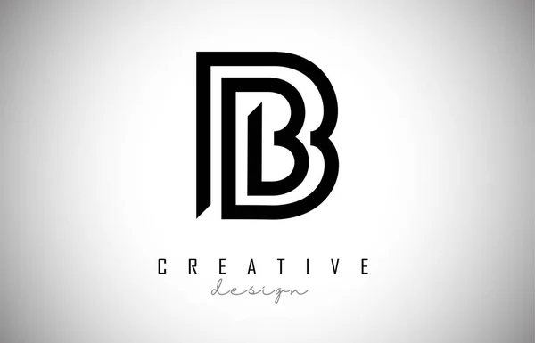 B brief Monogram Vector embleemontwerp. Creatieve B letterpictogram wit — Stockvector