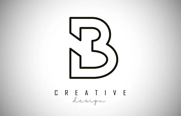 B harfi Logo Monogram vektör tasarımı. Yaratıcı B harfi simgesini zekâ — Stok Vektör