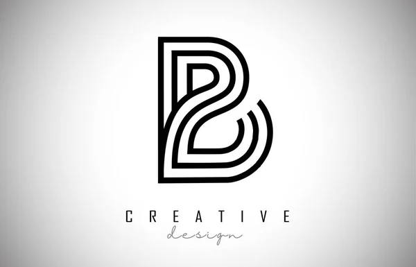 B Lettre Logo Monogramme vectoriel Design. Icône créative lettre B esprit — Image vectorielle