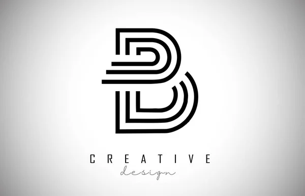 B Buchstabe Logo Monogramm Vektordesign. kreativer b-Buchstabe mit Witz — Stockvektor